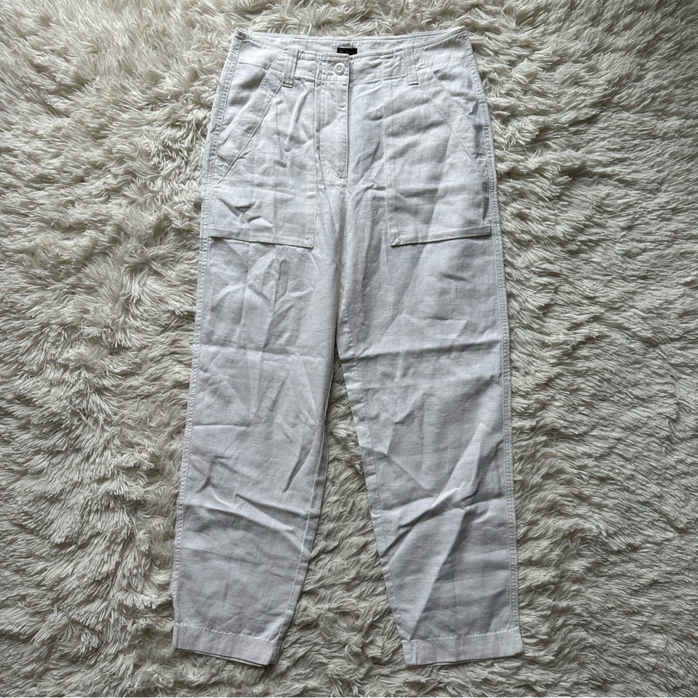 Jcrew Seaside Cargo Pant In Linen Tencel Lyocell Blend Size 00 and 2 Available - Picture 2 of 12